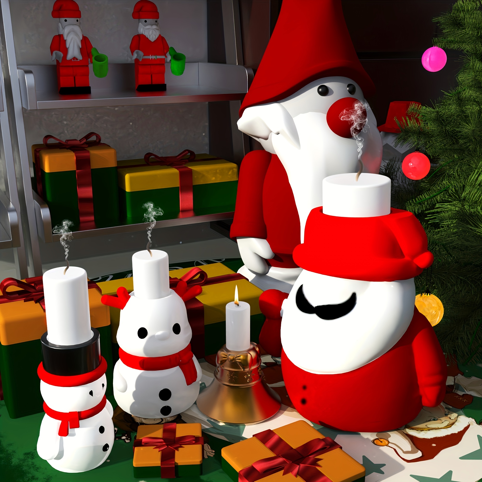 Silicone Mold 3d Santa Claus Elk Elf Boy Snowman - Temu