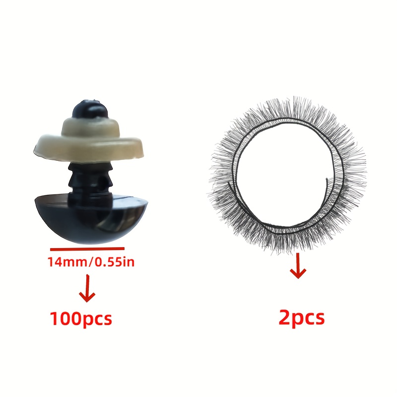 1 Caja De Ojos De Muñeca De Plástico Para Manualidades, Accesorios Para  Juguetes De Diy Para Muñecas, Redondo, Negro, 3 ~ 8mm, Alrededor De 1380  Unids/set - Manualidades - Temu