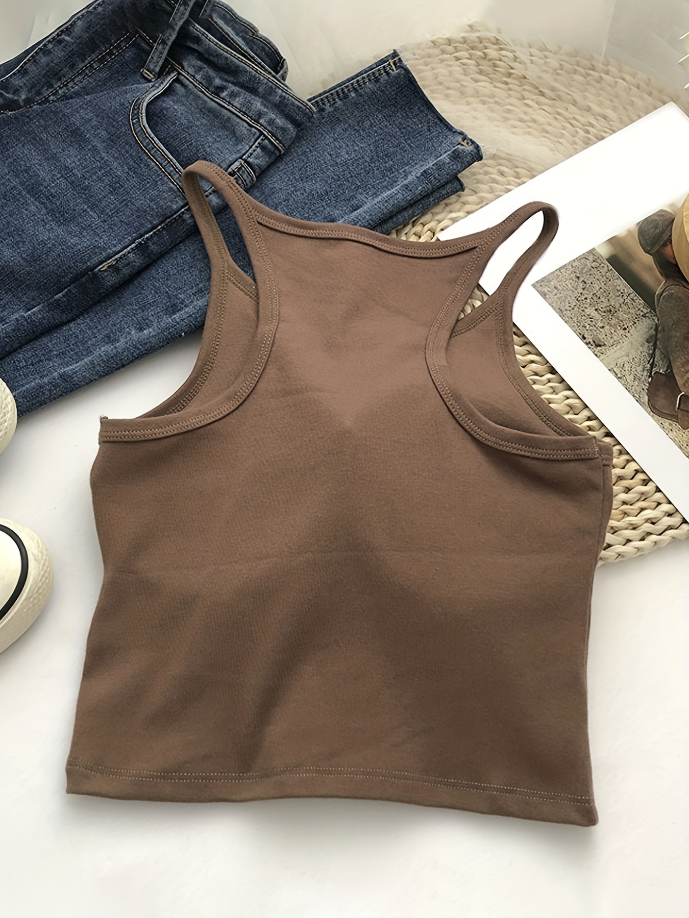 Solid Color Sleeveless Top