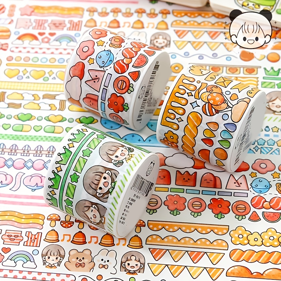 Kawaii Washi Tape Set Cartoon Decorative Tape Cute Girl Art - Temu