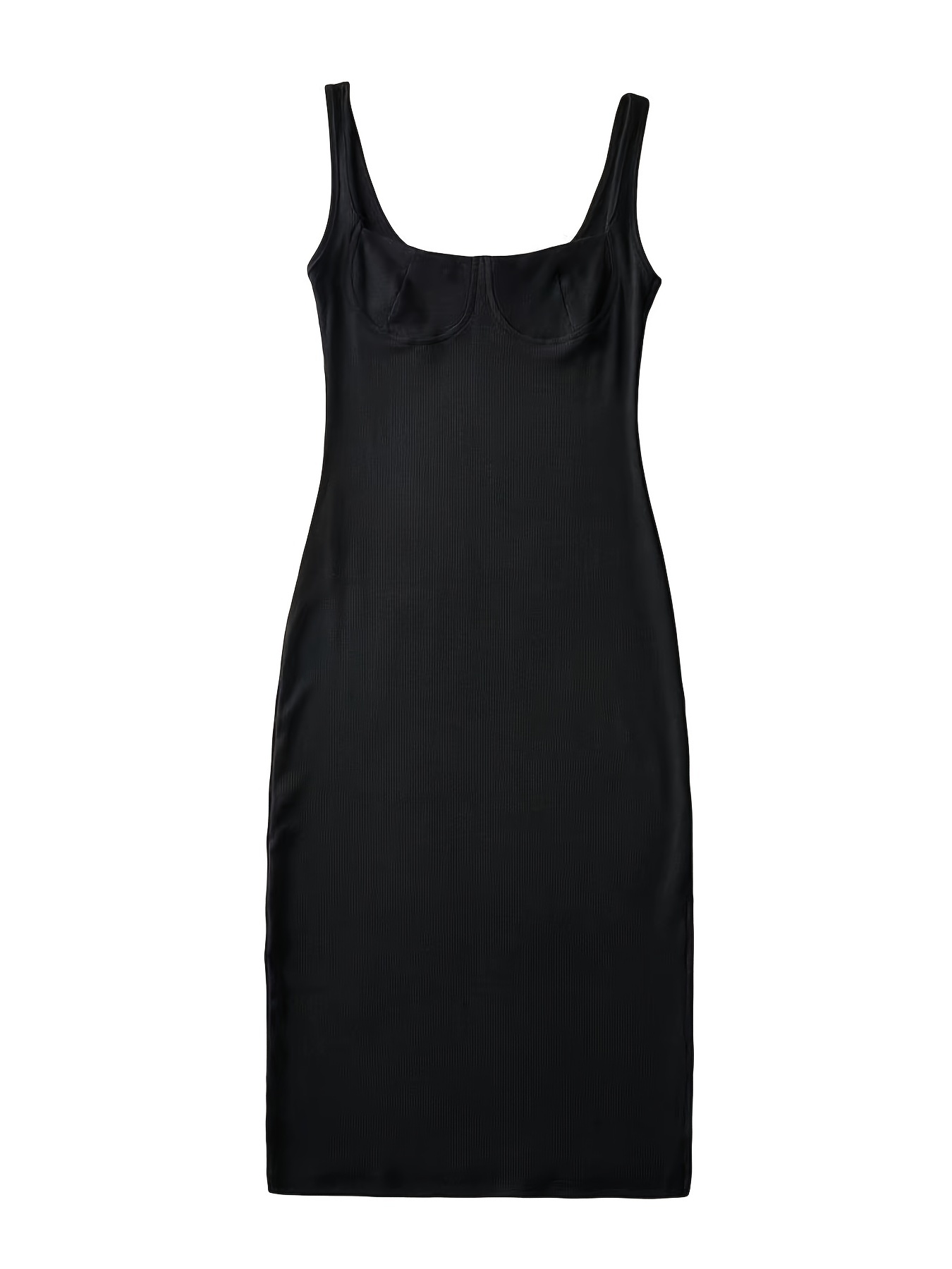 Solid Simple Tank Dress Casual Crew Neck Sleeveless Bodycon - Temu