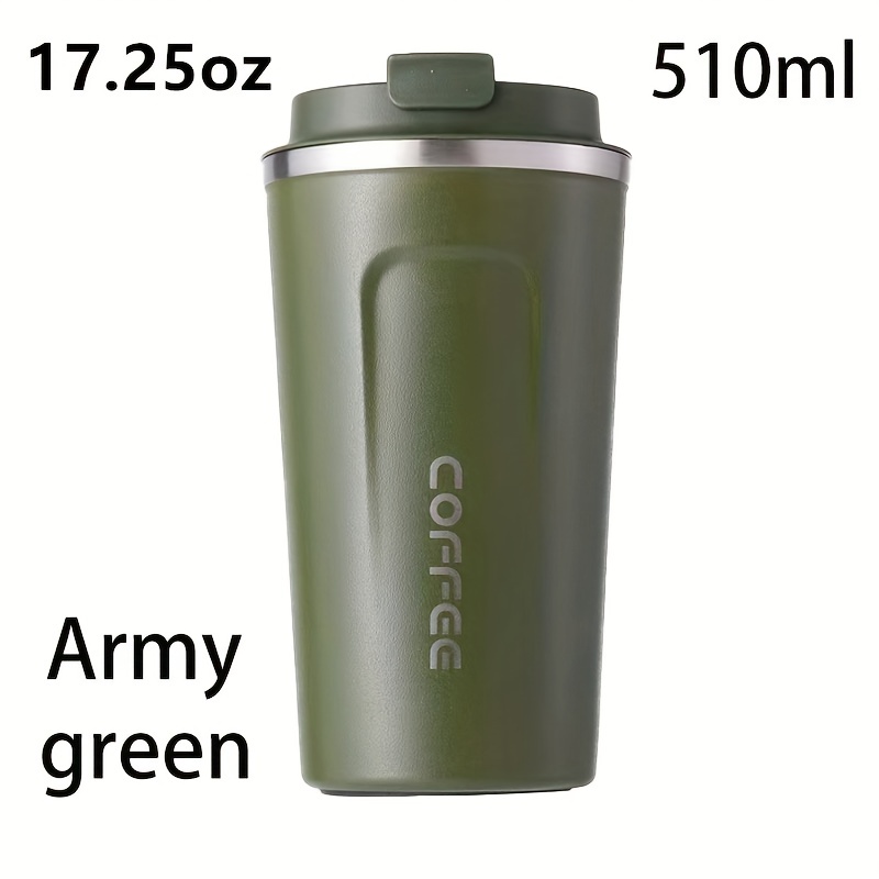 TEMU 1pc 380ml/510ml Stainless Steel Double-layer , 12.85oz/17.25oz Portable Insulated , Suitable For , ,