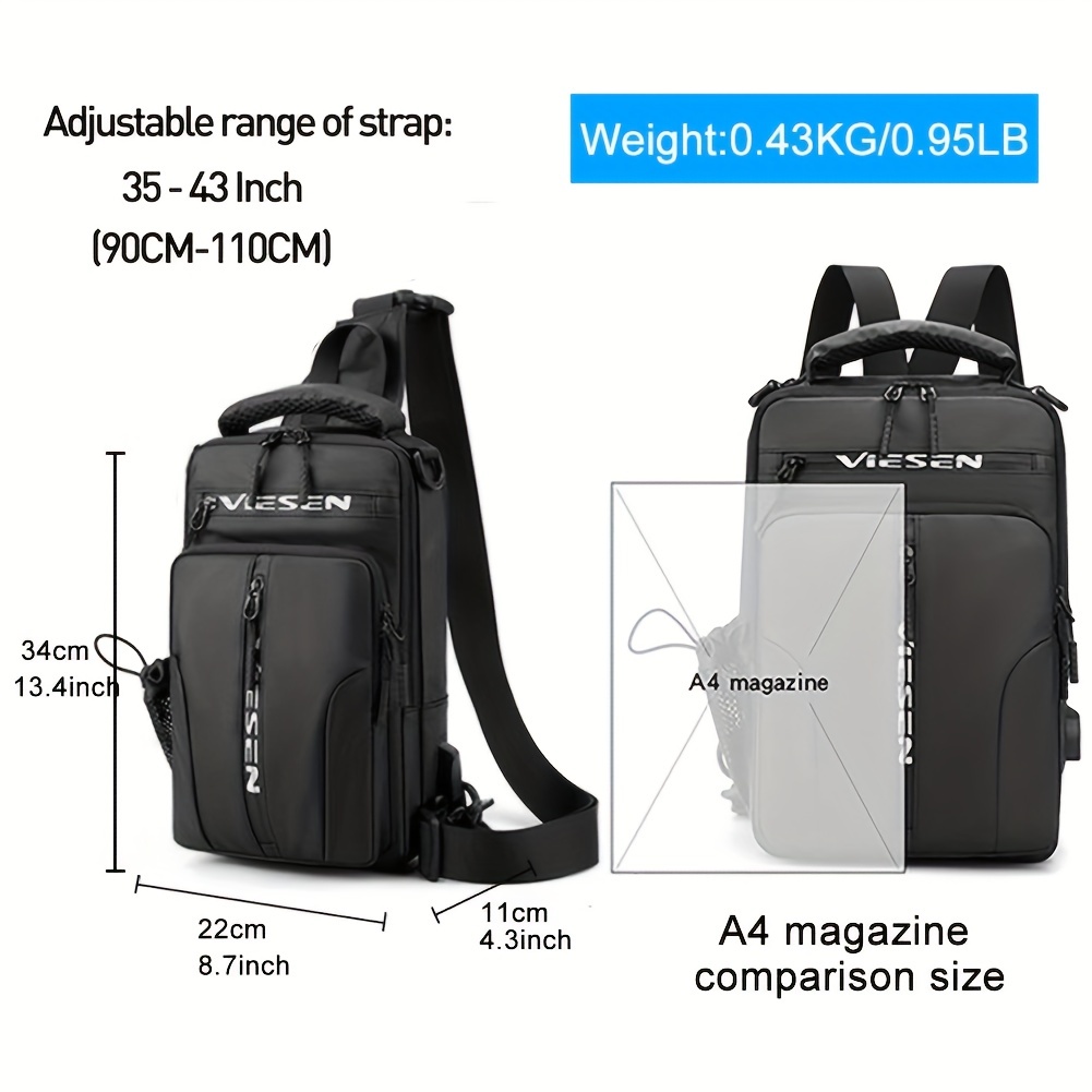 Sling Backpack Fashion Rope Bag Casual Crossbody Backpack Multipurpose  Daypacks With Umbrella Pocket & Water Bottle Holder For Women & Men 