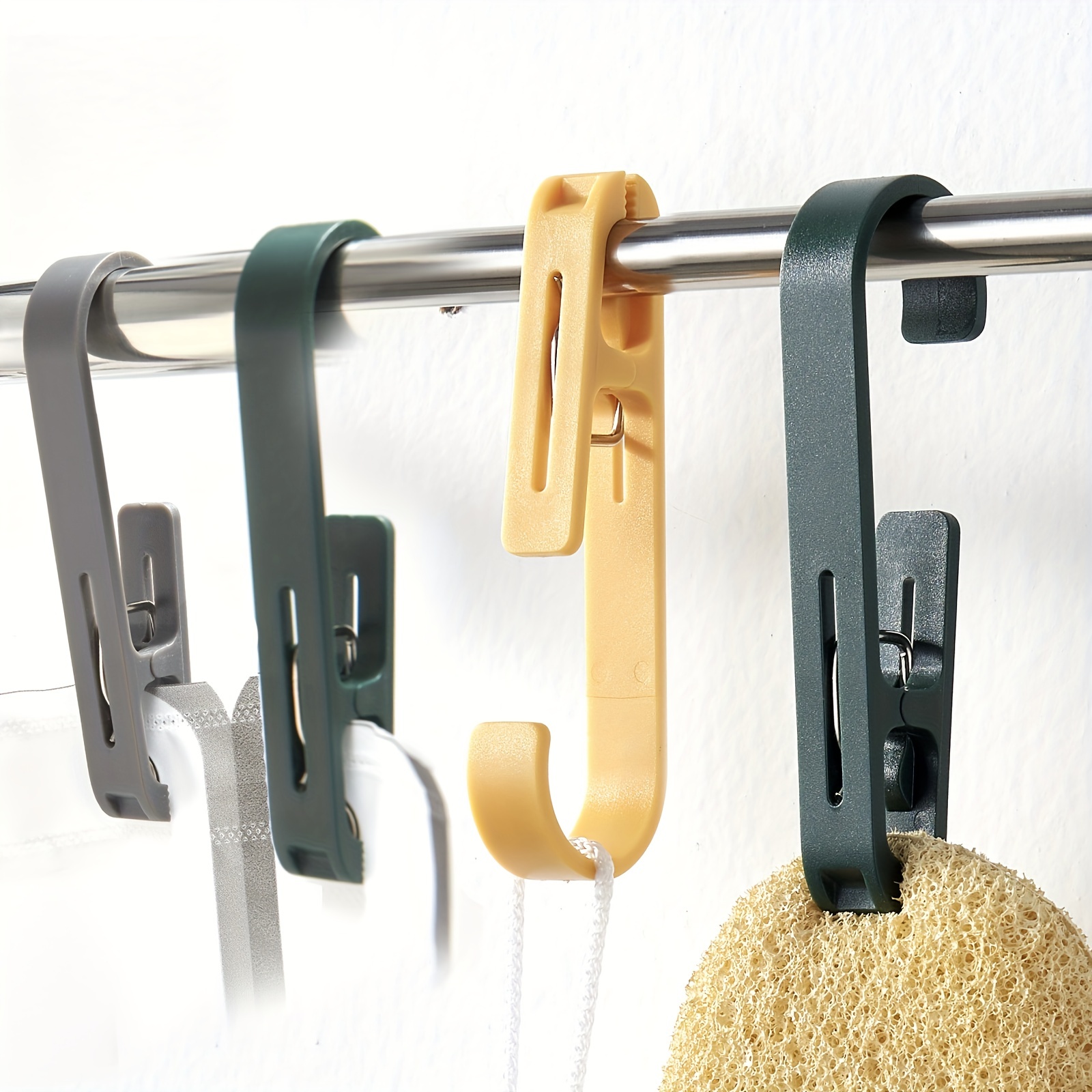 Stick On Wall Hook 6pcs Strong Adhesive Clip Cloth Hanger Hooks Bedrooms  Clips