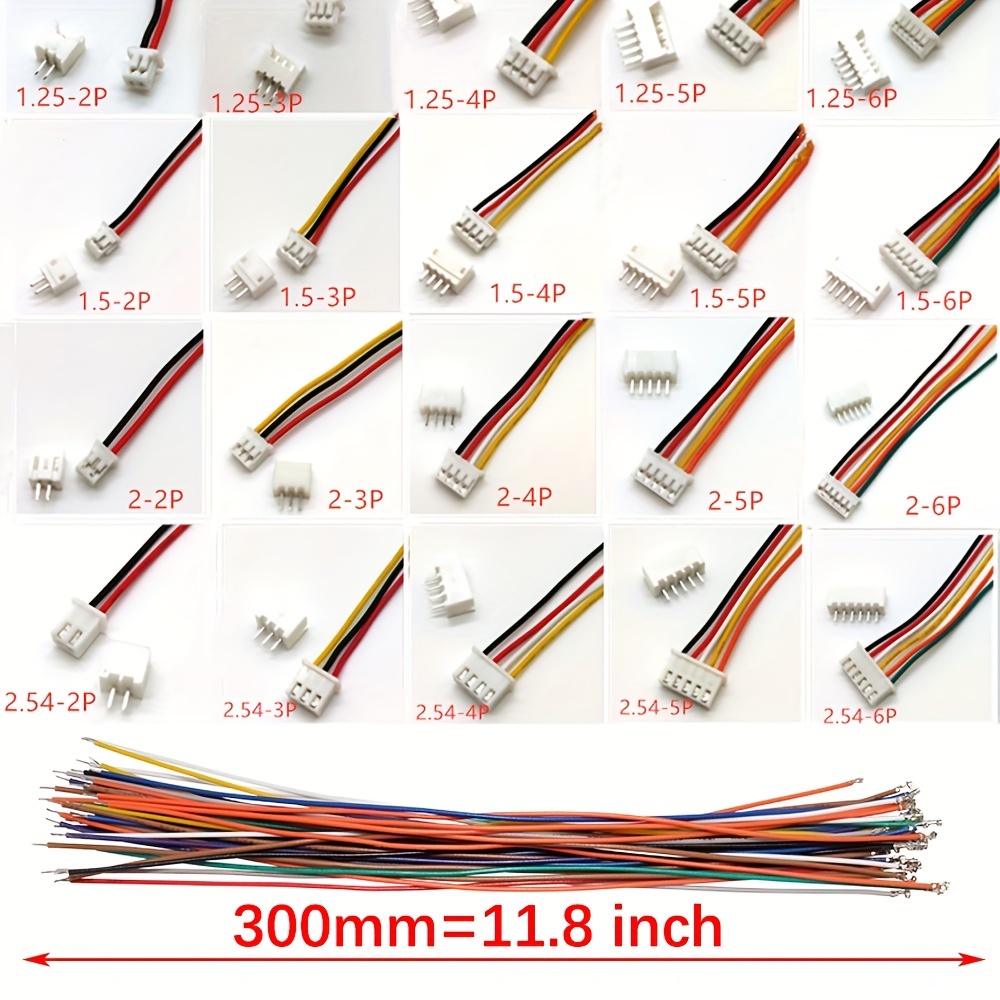 WODE 10 Ensembles Mini Micro SH 1,0 Jst 4 Broches du connecteur fiche Mâle  avec 100mm Cable & Femme : : High-Tech