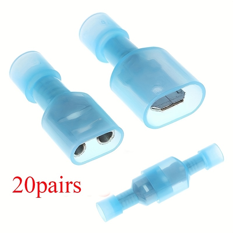 20 Pairs, 20 Male And 20 Female  Nylon Insulated Spring Terminal, Nylon Cold Pressed Terminal