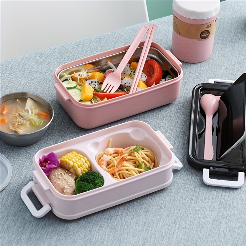 Stainless Steel Lunch Box, Large-capacity Double-layer Insulated Lunch Box  With Cutlery, For Teenagers And Workers At School, Classroom, Canteen, Back  To School, Portable Lunch Box, Home Kitchen Supplies - Temu