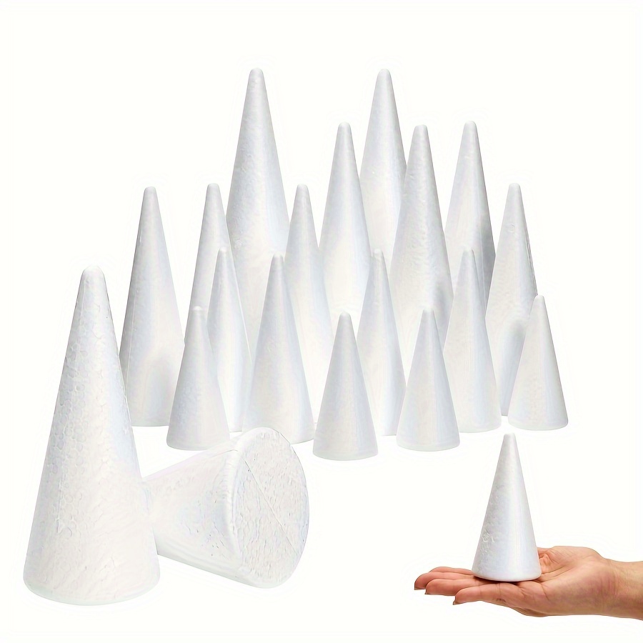 Leelosp 30 Pcs Craft Foam Cones, White Polystyrene Cone Shaped Foam, Foam  Tree Cones for Arts & Crafts Christmas School Wedding Birthday DIY Home  Craft Project (5.63 x 2.44 Inch): Buy Online