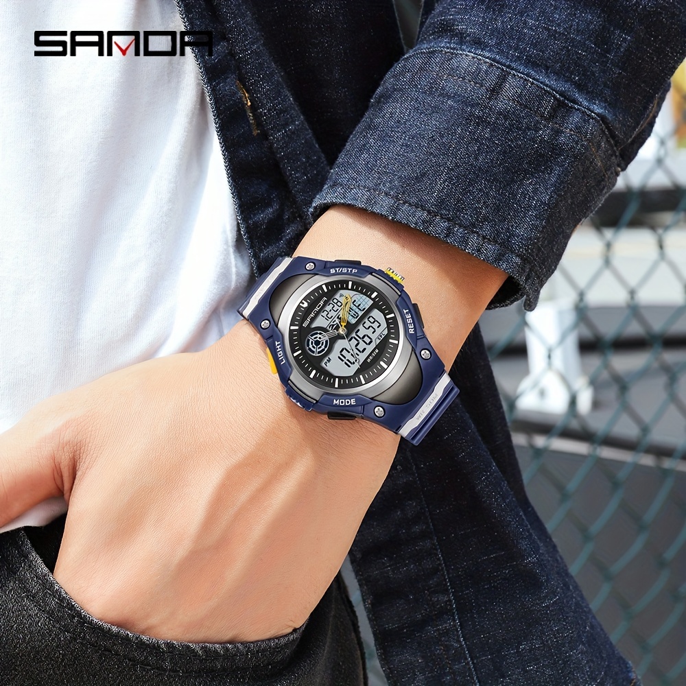 Sports Watch Men Waterproof Digital Chronograph Quartz Analog