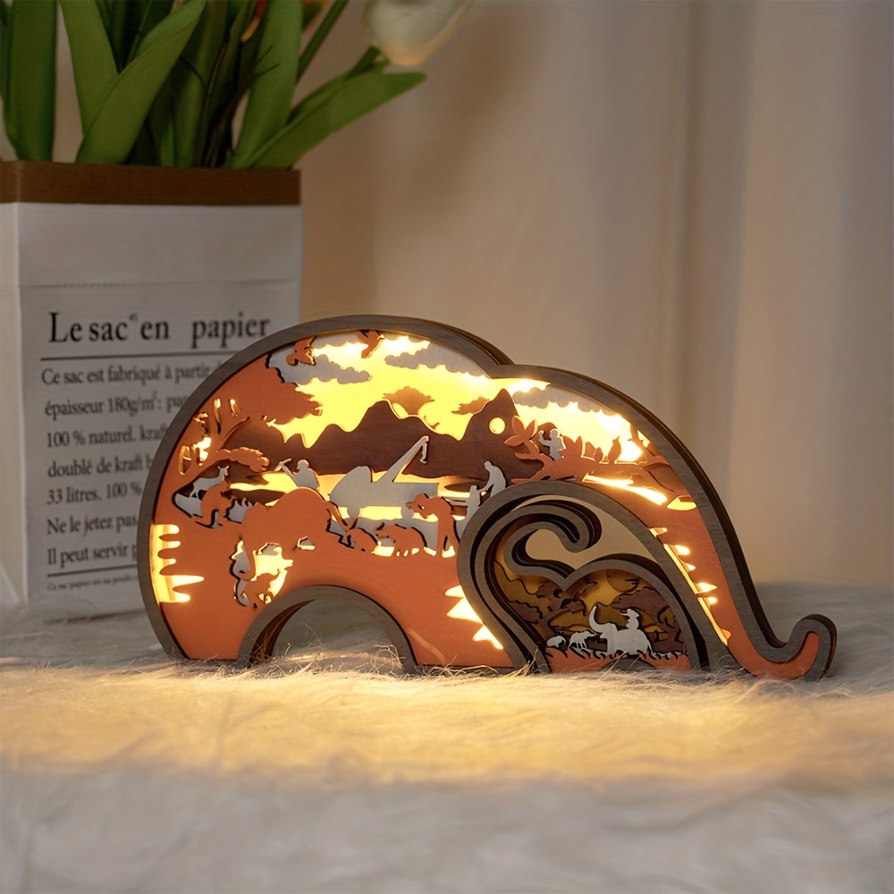 1pc Elefante Protegge Baby Pattern 3d Intaglio Legno Led - Temu Italy