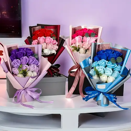 Regali di San Valentino, regali di orso di fiori per lei, regali di San  Valentino per lei, regali di madri fatti a mano fiore orso rosa,  decorazione