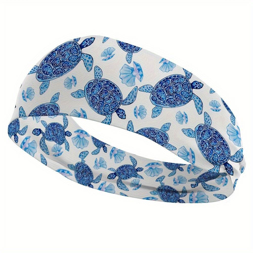 1pc Turtle Pattern Fashion Hair Tie Headband, Breathable Sweat-absorbing Hair Scarf For Women, Sports Yoga Hair Accessory
