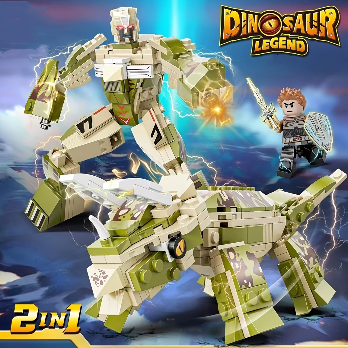 2 ピース/セットジュラ紀恐竜ビルディングブロックおもちゃ