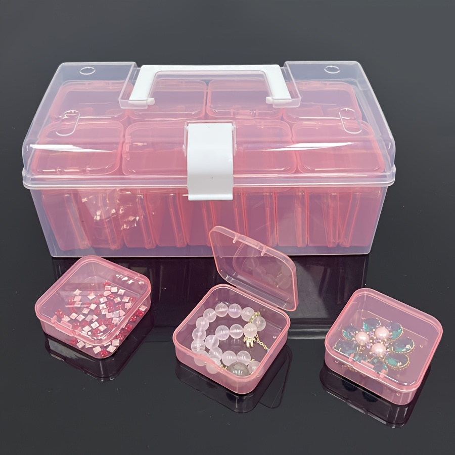 Portable 10 Compartments Clear Plastic Storage Box Jewelry - Temu