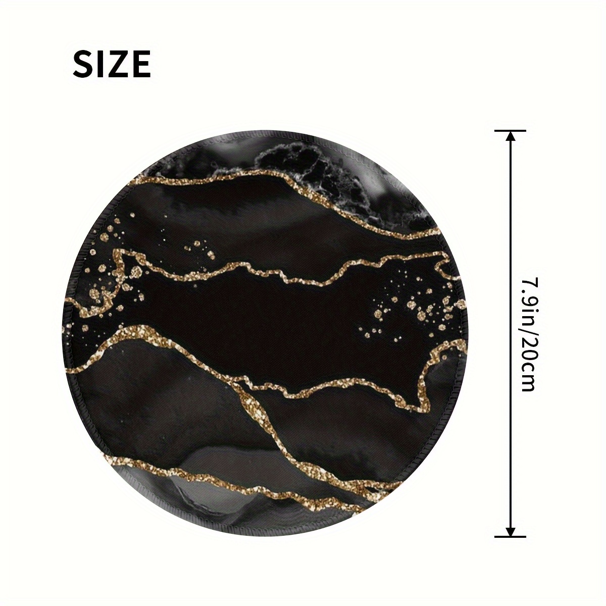 Marble Pattern Round Mouse Pad Non Slip Rubber Base Mousepad