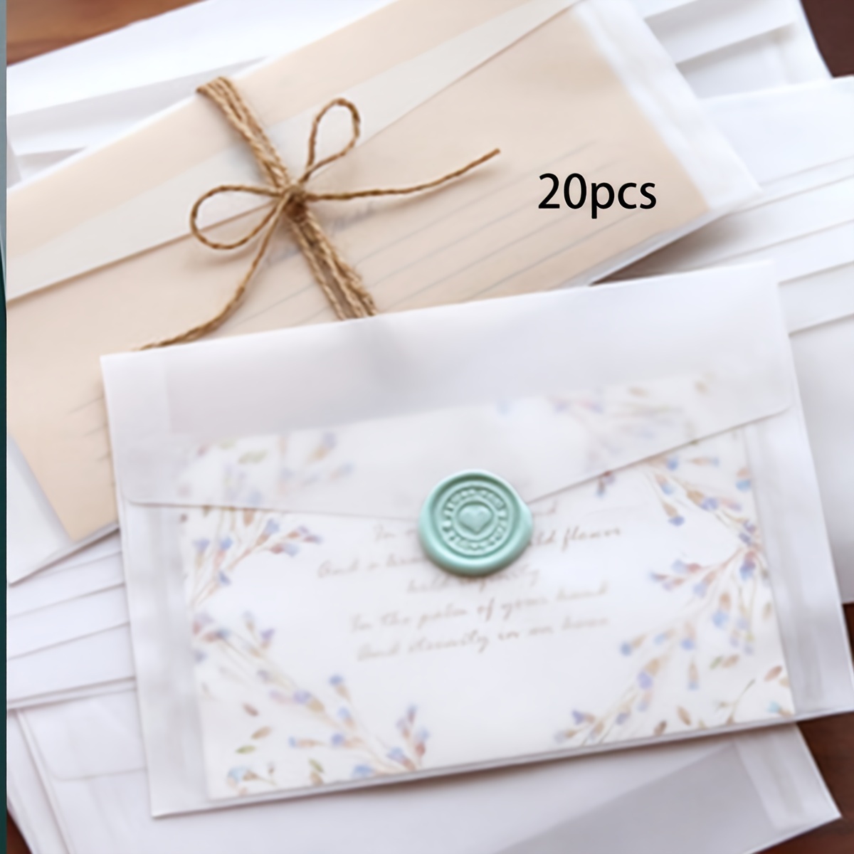Enveloppe vierge transparente pour carte postale, carte de message,  invitations d'affaires, mariage, anniversaire, coupe papier