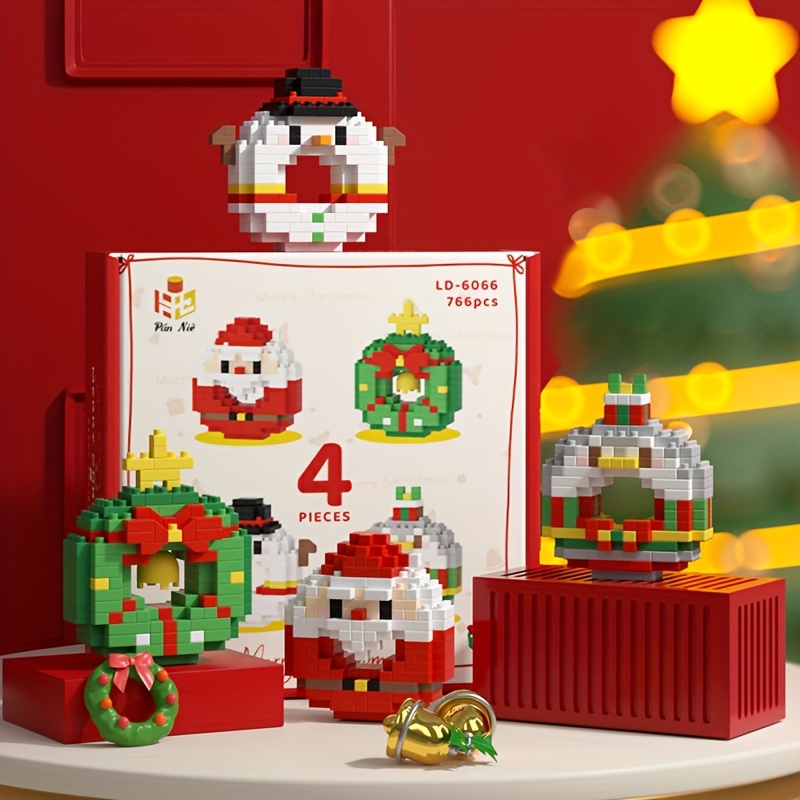 Christmas Snowman Model Assembled Building Block Toys - Temu