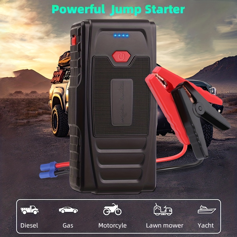 Arrancador 1500 A pico 18000 mAh, Jumper Pack con carga rápida USB,  potenciador de batería de gas y motor diésel, arrancador de batería (hasta  8.0 L