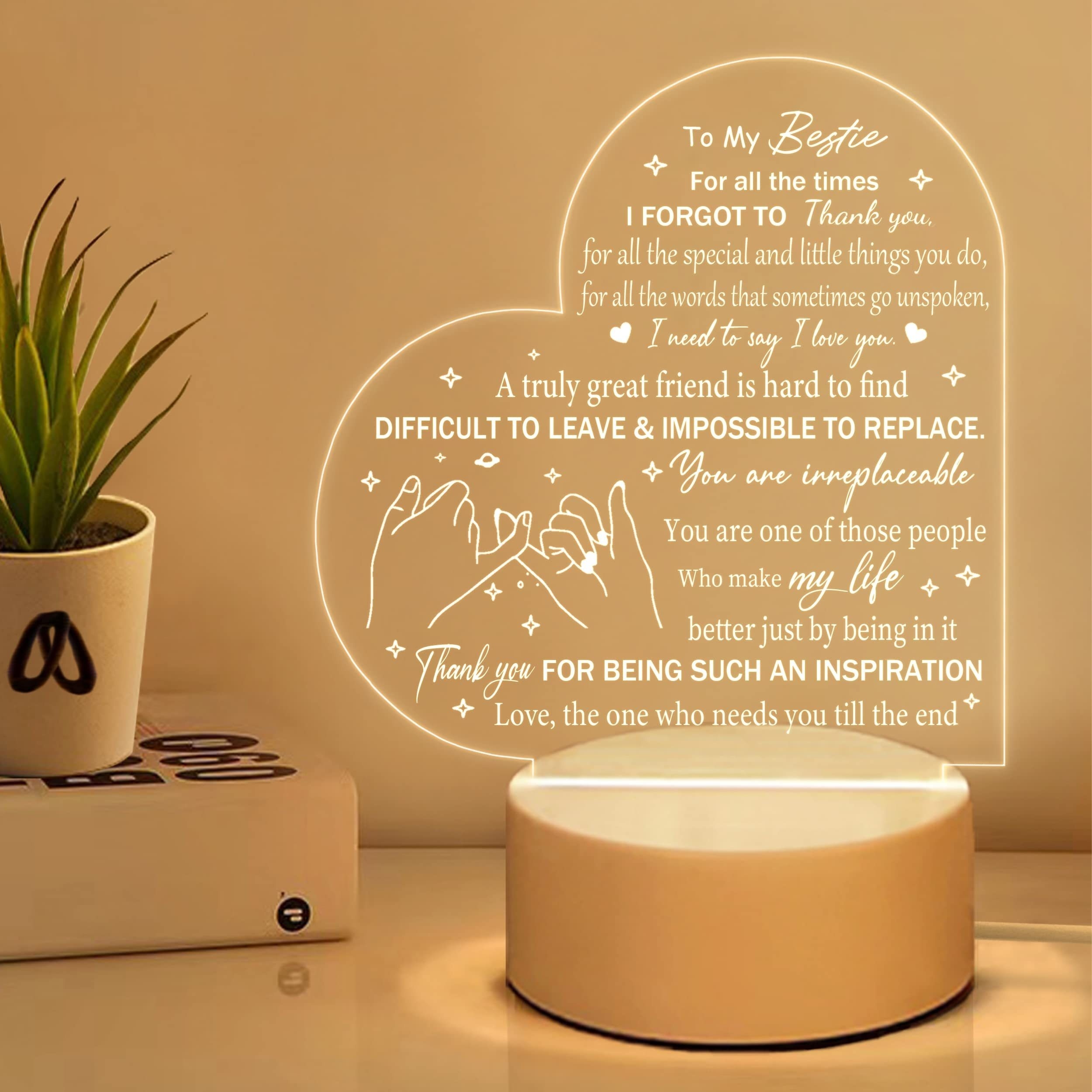  Gifts for Best Friend Women, Decorative Night Light Gifts, Best  Friends Gifts, Friendship Gifts for Women, Unique Bestfriend Gifts for  Birthday, Thanksgiving, Christmas, Valentines, NL13 : Home & Kitchen