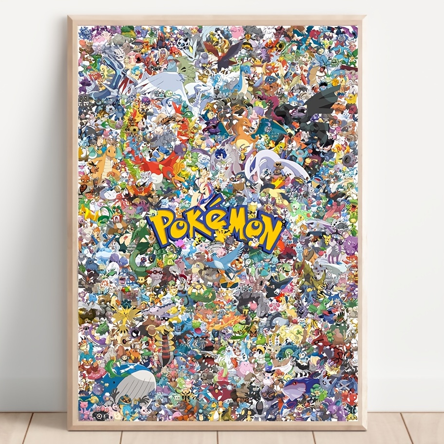 Acheter Cadre en bois massif japonais Anime Pokemon affiche dessin animé  toile peinture mur Art photo salon décor chambre décor décor à la maison  murale