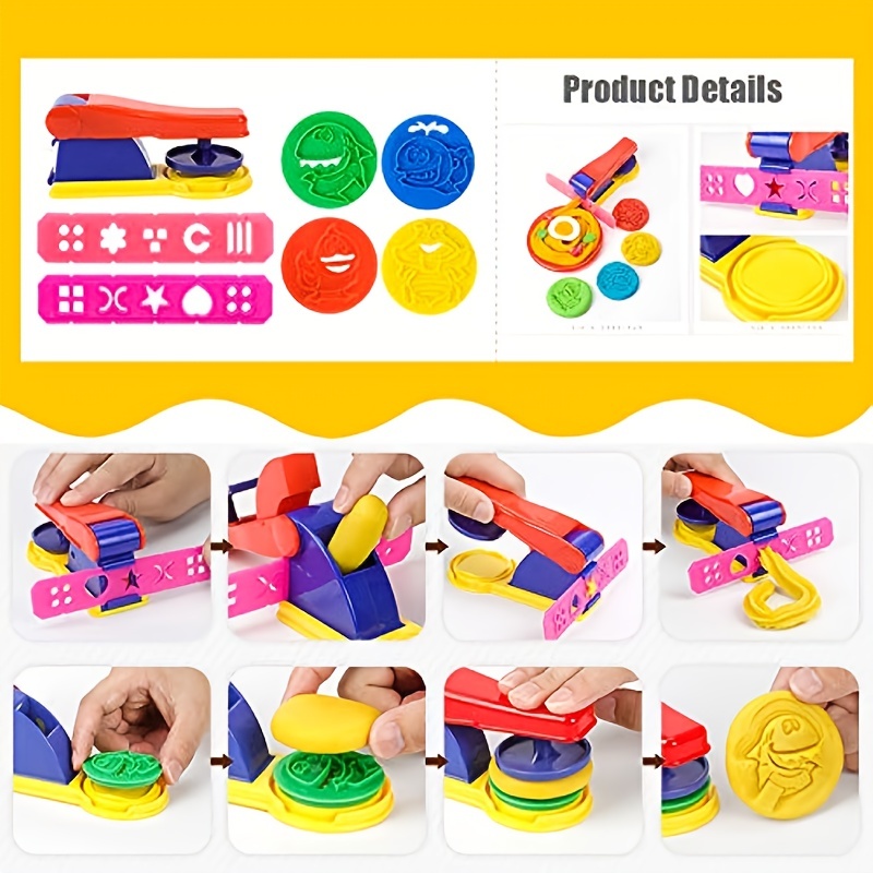 Play Dough Tools Set for Kids For Modeling Shapes - 40PCS Playdough Toys  Accessories with Shapes Cutters Extruder Kiddy Dough Tools Kit for Girls  Boys