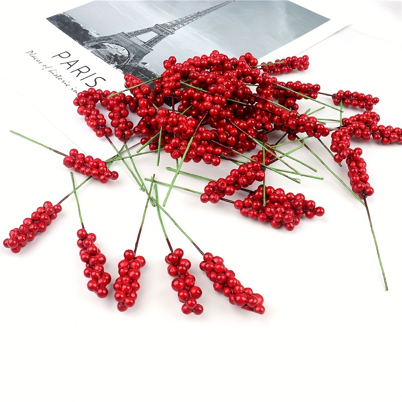 12/1Pcs Christmas Red Fruit Berries Simulation Foam Holly Berry