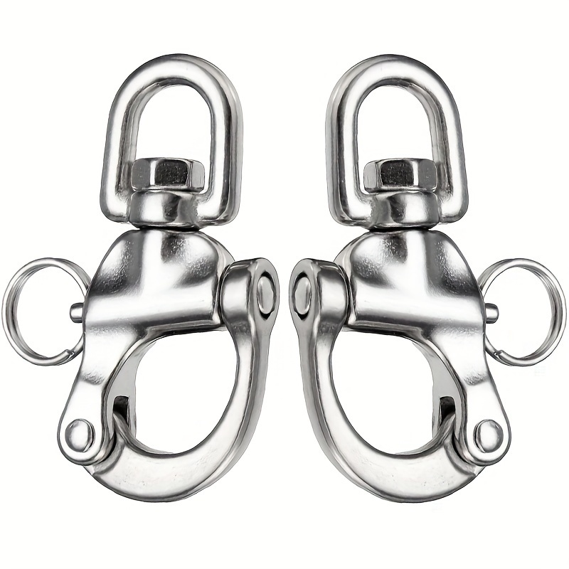 2pcs 316 Stainless Steel Swivel Eye Snap Shackle Quick Release