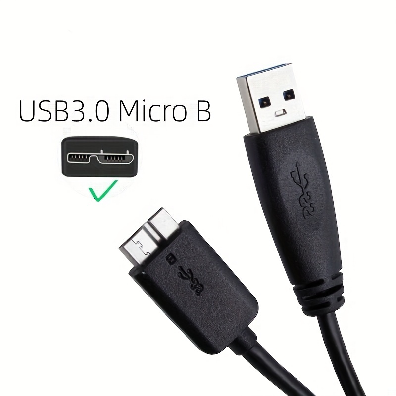 Paquete de 2 cables micro USB 3.0 de súper velocidad A a Micro B para  discos duros externos