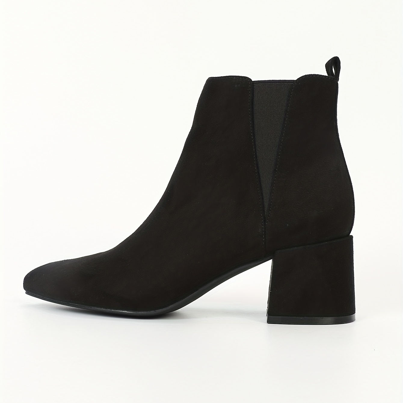 Women's Chunky Heel Ankle Boots Pointed Toe Slip-On Stretch Boots