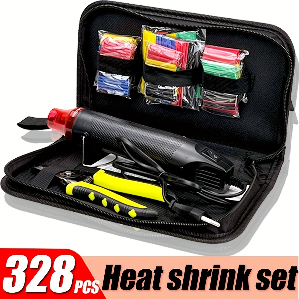 328pcs, Heat Shrink Tube, 300W Heat Gun, Wire Stripper Combination Set