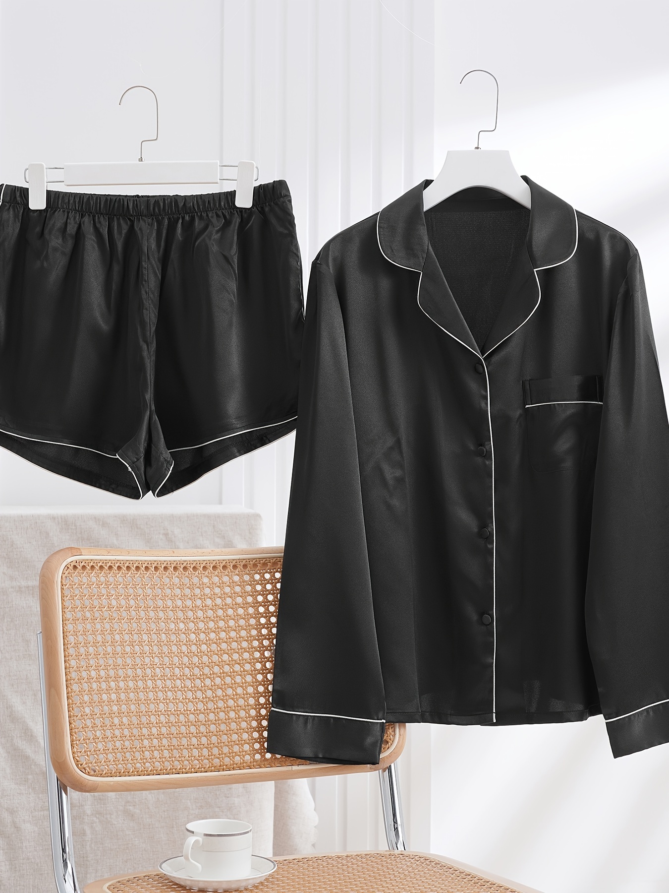 Womens Black Sleepwear Set Temu
