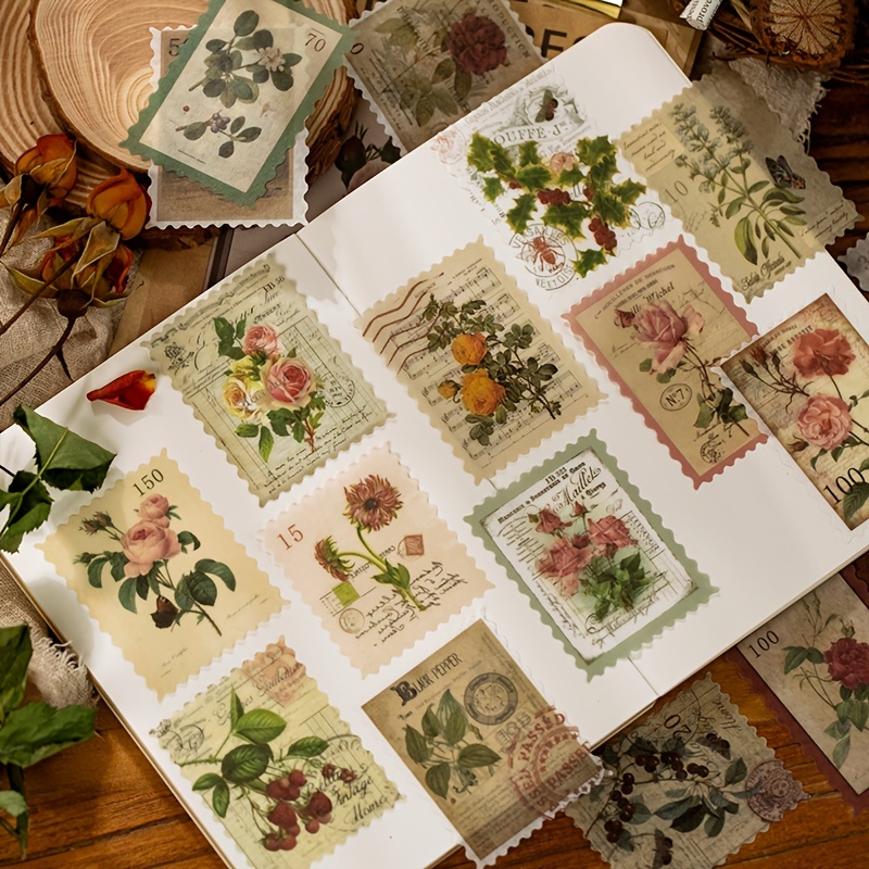 260pcs/lot Vintage Scrapbook Supplies Pack Junk Journal Planners Flower  Bird Plant Stickers Collage DIY Album Aesthetic Stickers