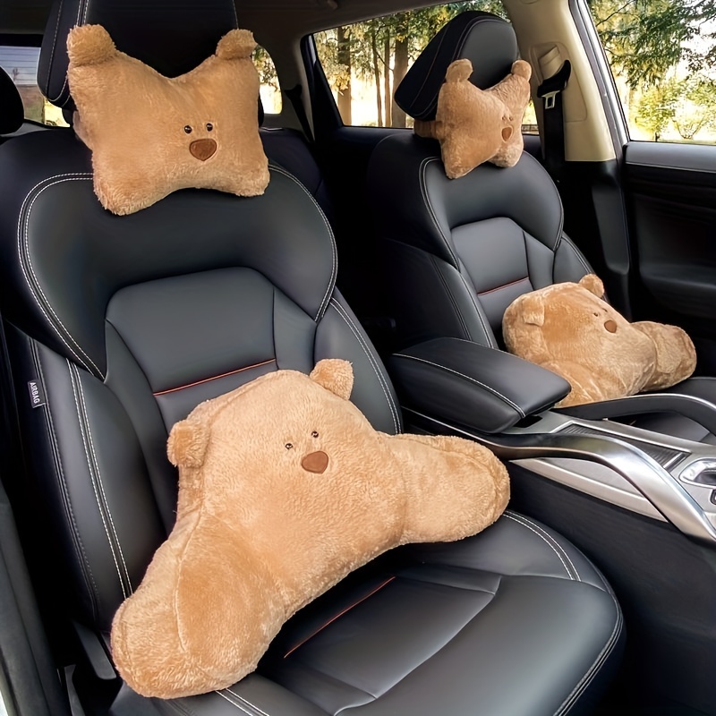 1pc Cute Cartoon Car Headrest Pillow, Neck Support Pillow, Cartoon Duck  Love Heart Back Waist Pillow Seat Back Cushion Car Interior Decoration