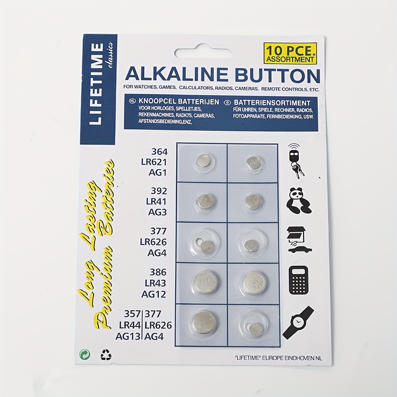 10/30pcs LR41 Button Batteries AG3 392 384 192 SR41 1.5V Long-Lasting  Alkaline Button Cell Batteries For Flashlight Clock Cell Calculators Watch  Batte