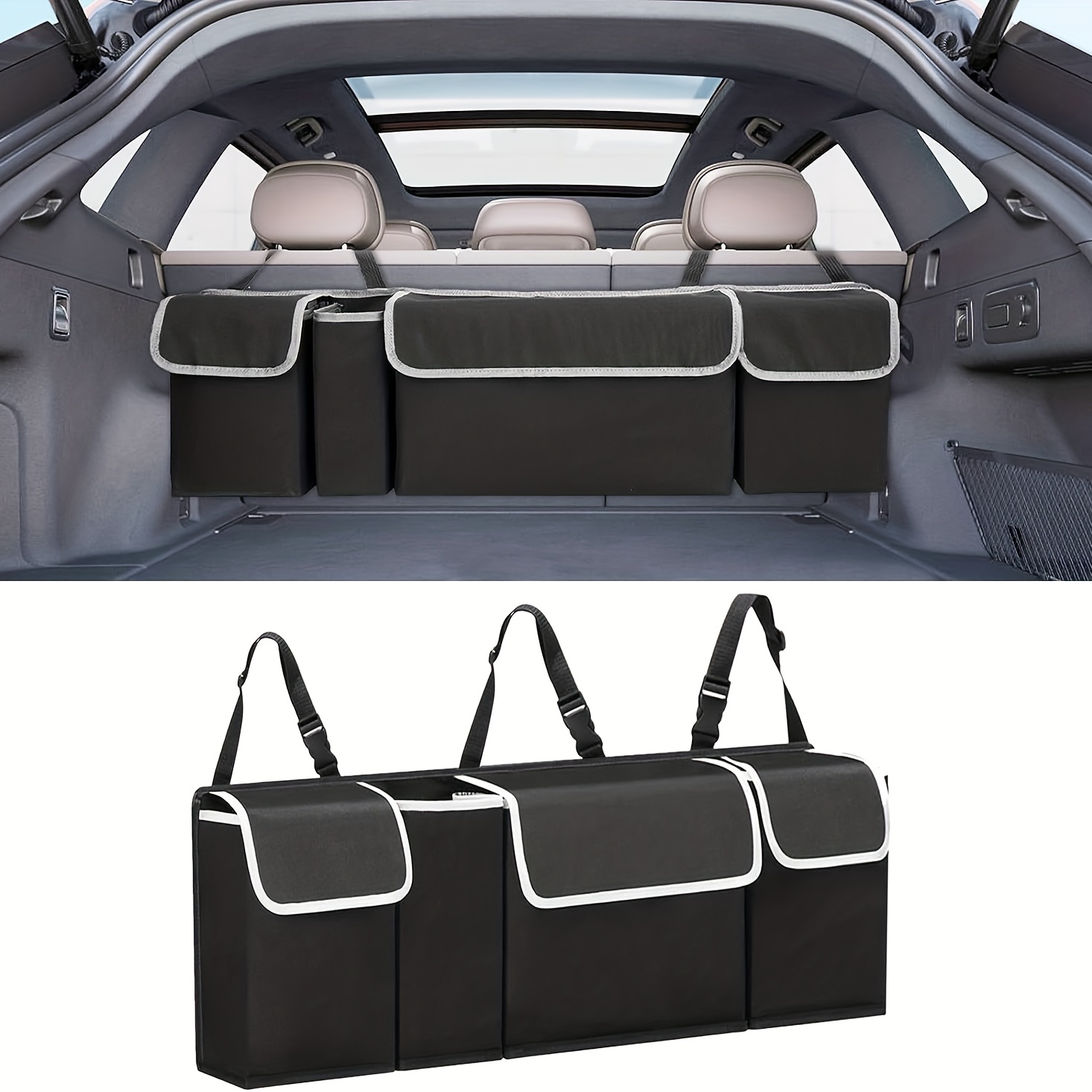 Poubelle de voiture Portable, sac à ordures magnétique suspendu au dos du  véhicule, ABS + cuir PU, étanche, organisateur automatique, sac de  rangement - AliExpress
