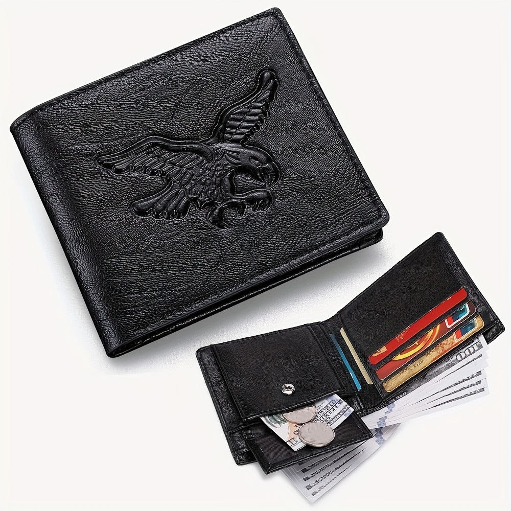 Men's Vintage Genuine Leather Wallet 3d Printed Tiger Wallet Card Holder -  Temu