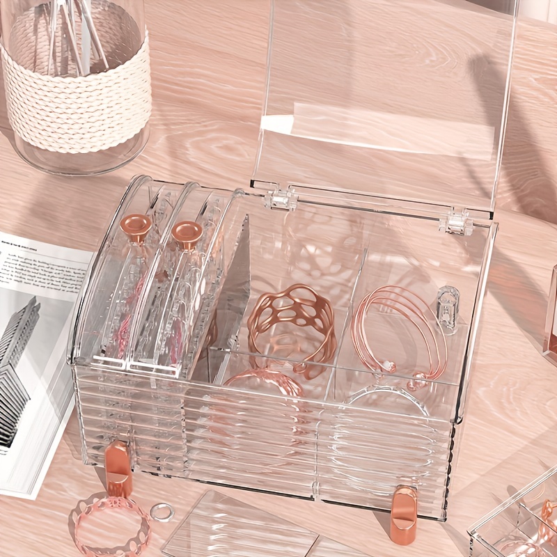 Rectangle Plastic Earring Holder Jewelry Storage Box