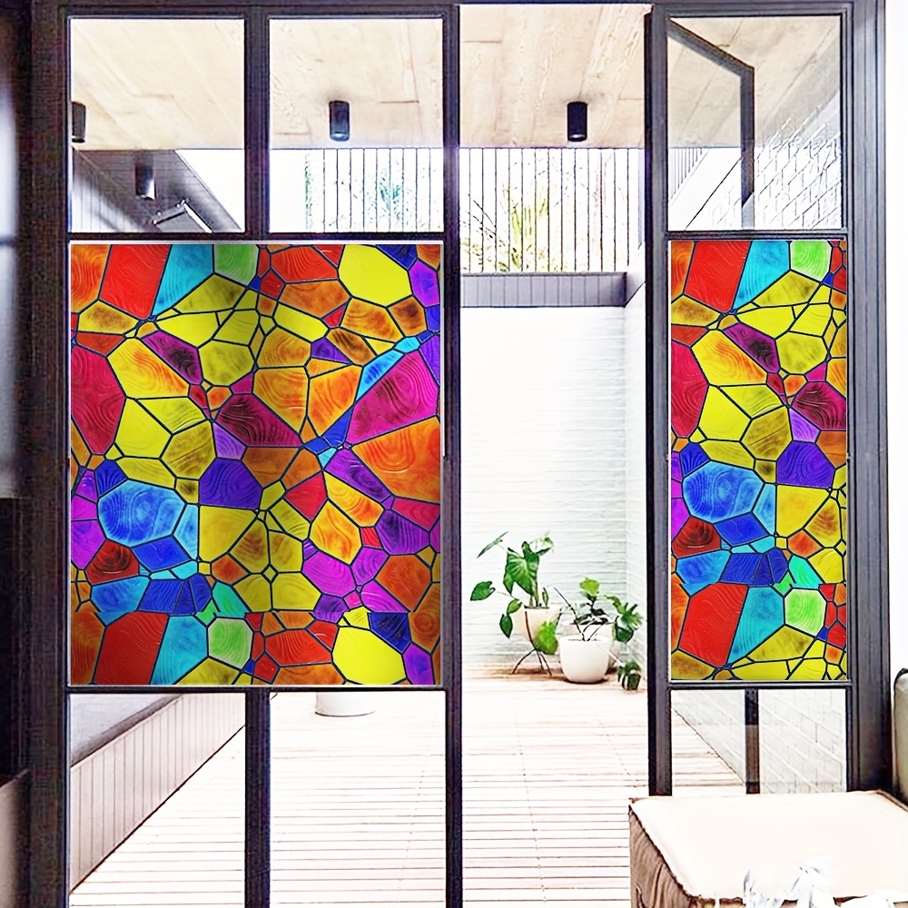 1pc Dekorative Fensterfolien Pvc Statisch Haftende Gefärbte - Temu Germany
