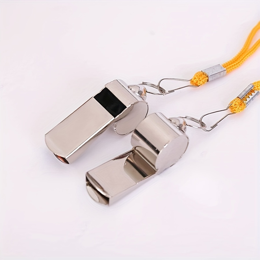 Stainless Steel High Frequency Referee Whistle with Lanyard