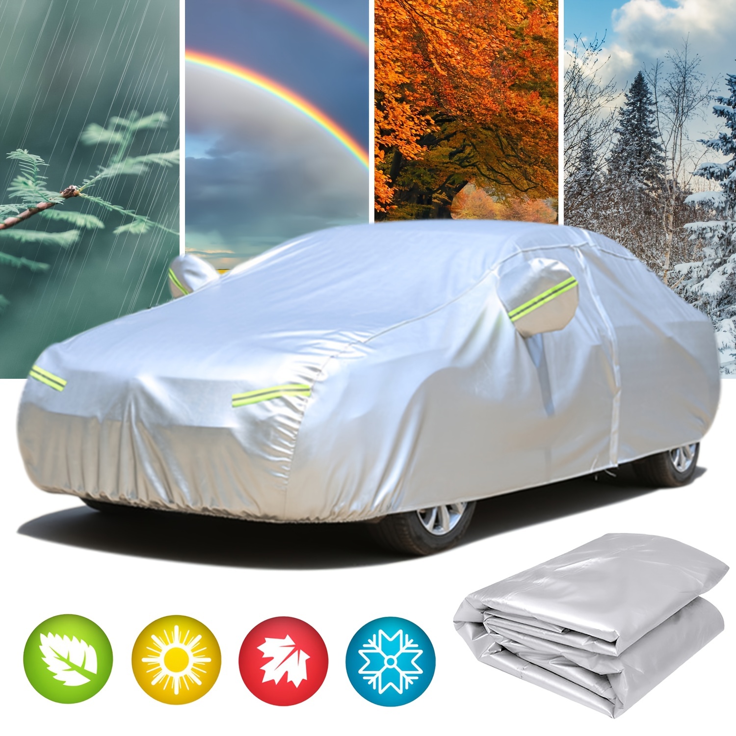 Full Car Covers Reflective Strips Waterproof Dustproof Snow - Temu