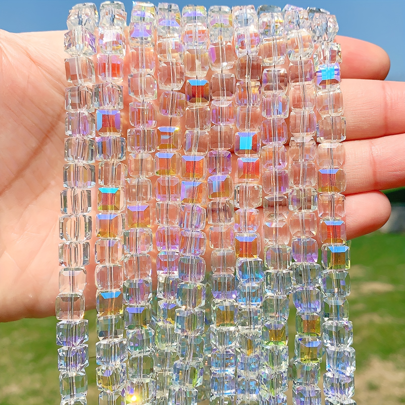 Multicolored Crystal Beads Faceted Glass Loose Beads Spacer - Temu