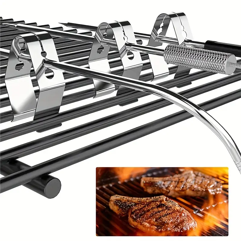 Stainless Steel Meat Temperature Probe Clips, Mini Grill Clip Meat