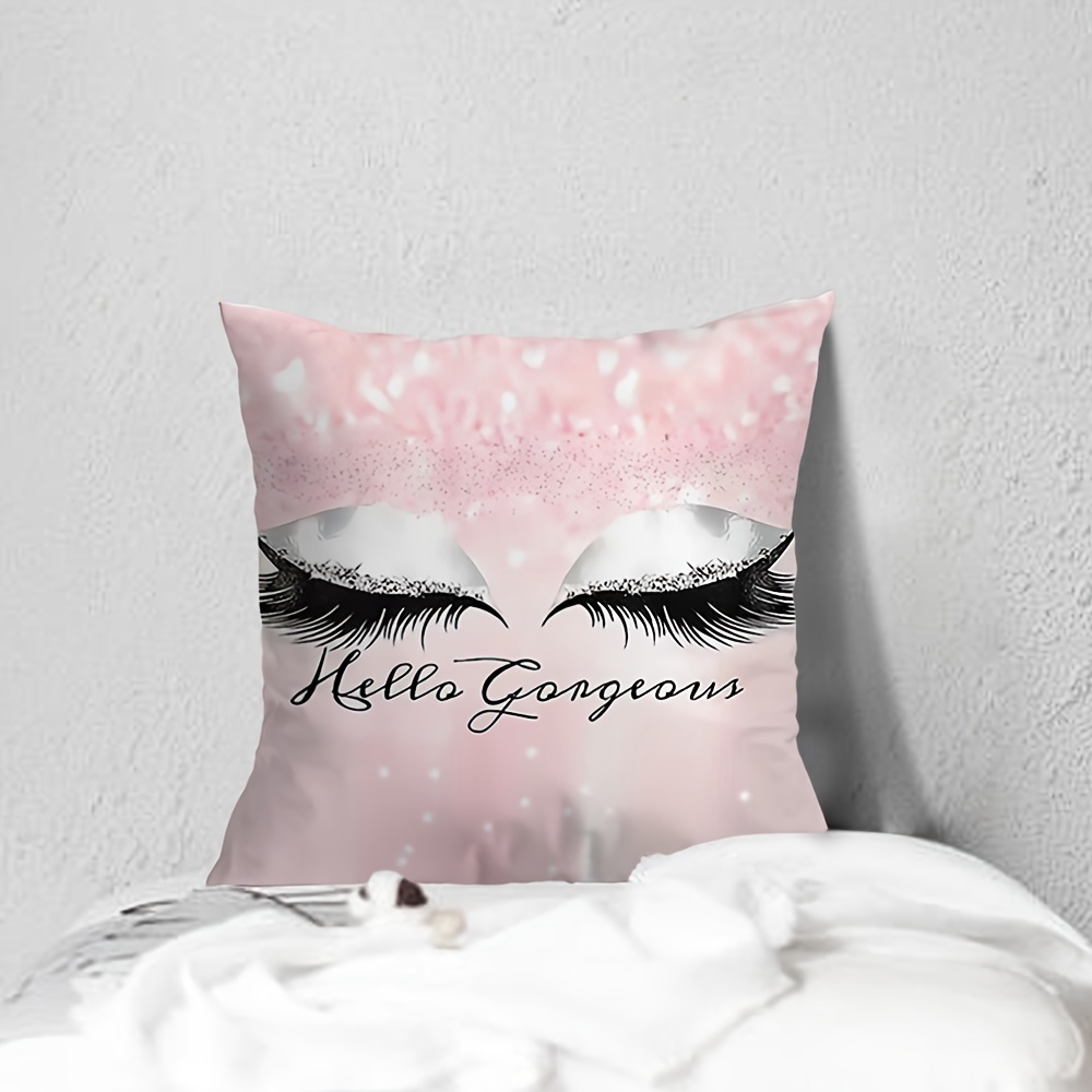 Eyelashes Pillow Cover Throw Pillow Cover Shinning Eyelash Temu