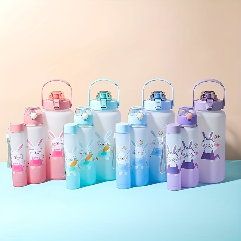 Sports Water Bottle Cartoon Bunny Water Cups Cute Kawaii - Temu