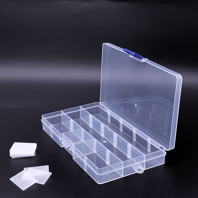 15 Grids Fishing Tackle Box Multifunctional Plastic Fishing Hook Stop Beads  Box Portable Durable Transparent Outdoor Accessories