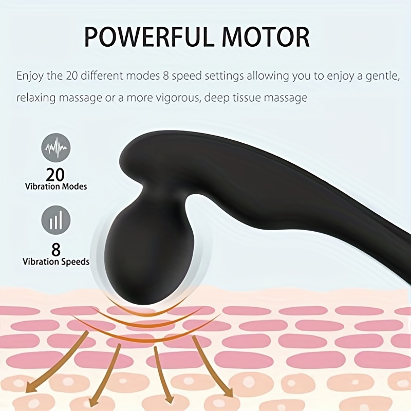 Cordless Personal Wand Electric Massager with 10 Powerful Pulse Settings,  Rechargeable Handheld Back Massager Wand Massage for Deep Muscles Pain