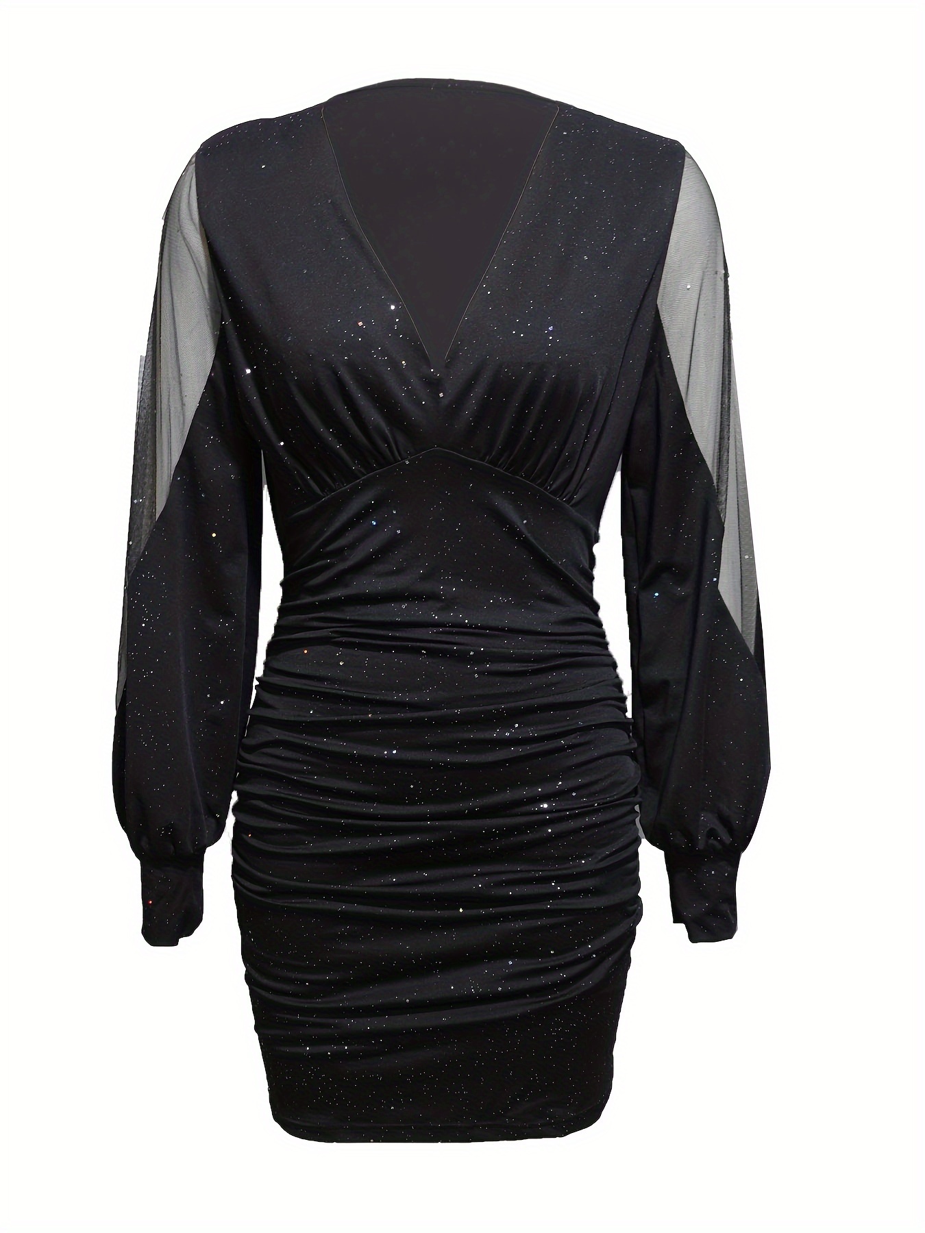 sequined slit sleeve tulle mesh bodycon dress women's - Temu United Arab  Emirates