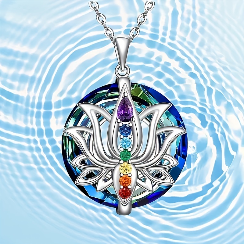 Silver Chakra Lotus Necklace