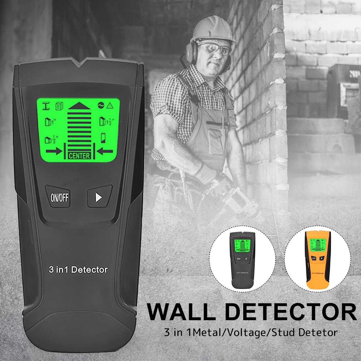 Detector de Pared de vigas de hasta 12cm contiene bolsa protectora, Detector  Cables y TuberÍas 6 en 1,Localizador de Línea con Pantalla LCD, Escáner de  Madera, AC cable, Metal Magnético, Alarma Doble 