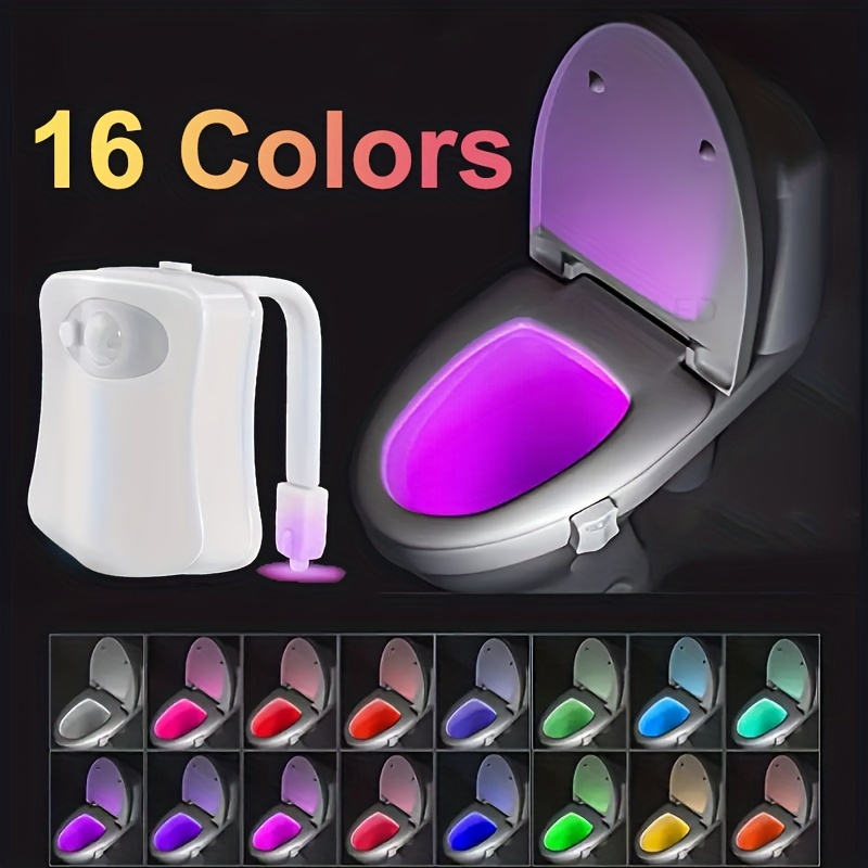 8-Color LED Sensor Motion-Activated Bathroom Toilet Light